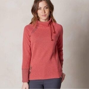 PRANA LUCIA SWEATER Wool Blend Pullover Red Outdoor Hiking Casual Active (XS)